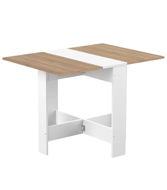 Image de Table pliable- 76*103* h 74cm - Blanc  - Effet bois