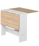 Image de Table pliable- 76*103* h 74cm - Blanc  - Effet bois