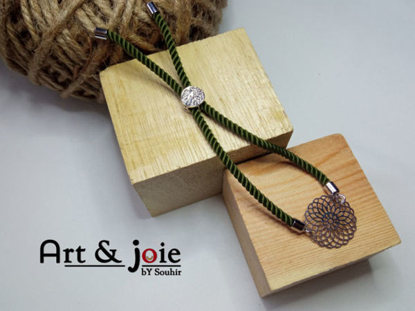 Image de Bracelet ajustable avec motif en acier inoxydable