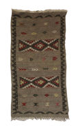Image de Hand & Crafts Tapis vintage style amazigh berbère - Fait main 100% Laine - 102x48cm