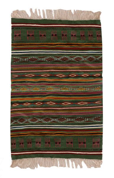 Image de Hand & Crafts Tapis vintage style amazigh berbère - Fait Main 100% Laine - 190x108cm