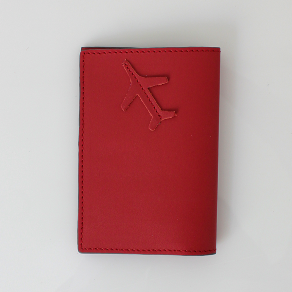 Image de etui passeport cuir AMANS rouge 